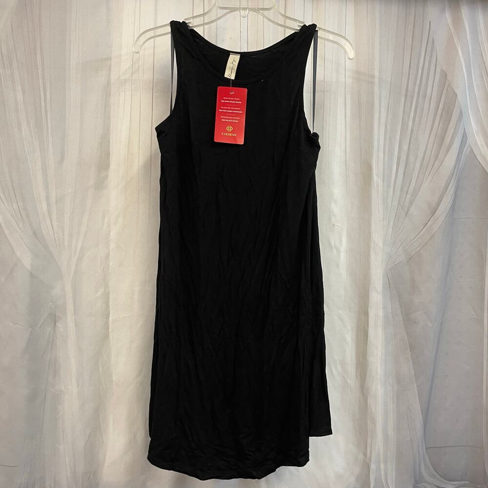 Allison Joy Black Gigi Swing Dress Large NWT Evereve Minimalist Basic